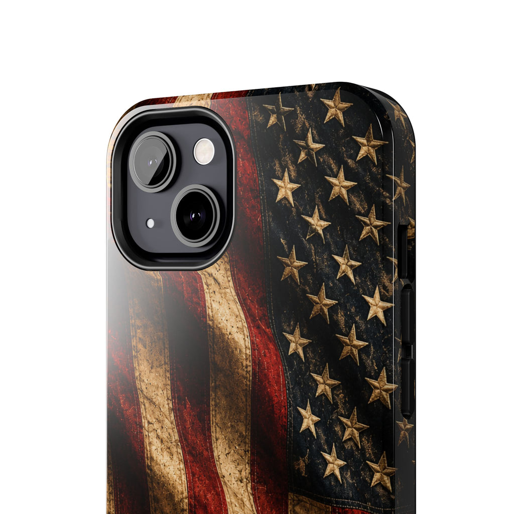 Distressed American Flag Tough Phone Case | Patriotic iPhone Cover