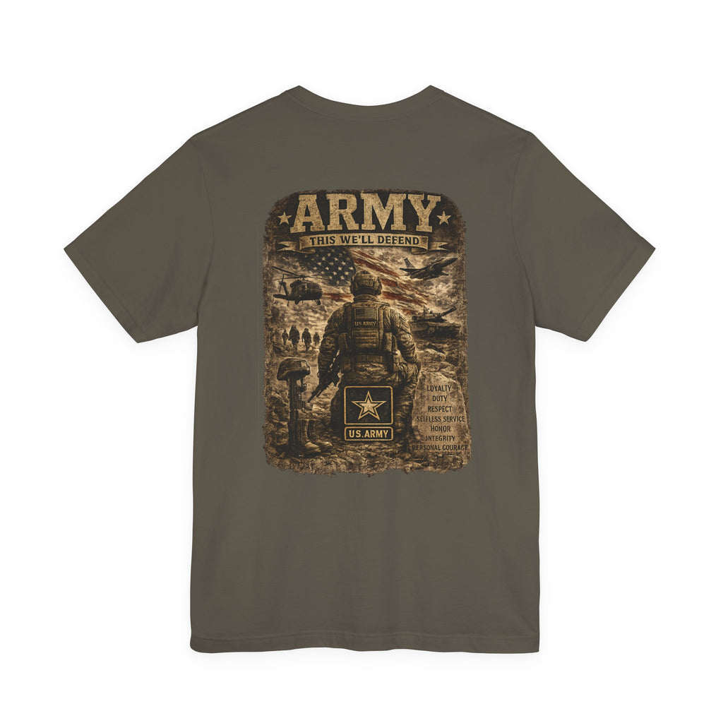 Army soldier silhouette Tee | Military dog tags design, US Army back print
