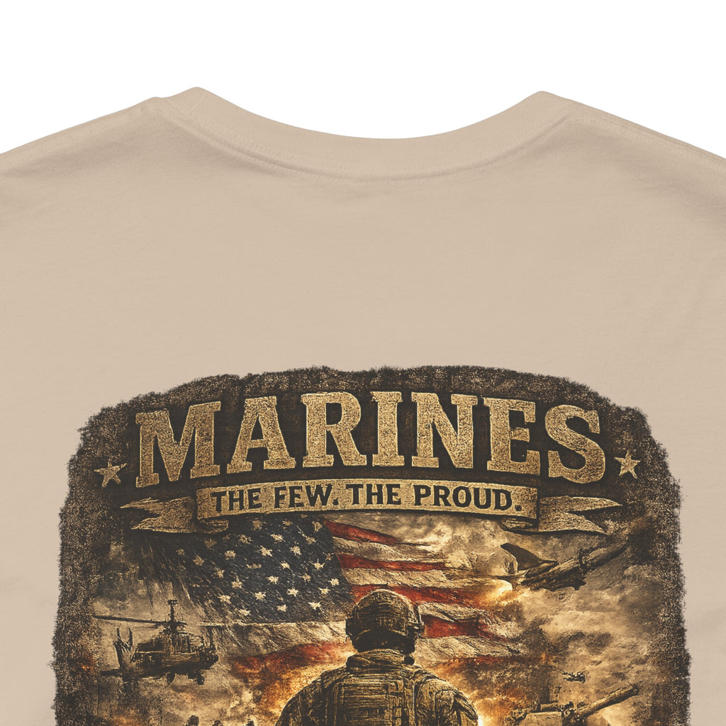 Marines Tribute Tee — Semper Fi Military Dog Tag Graphic T-Shirt