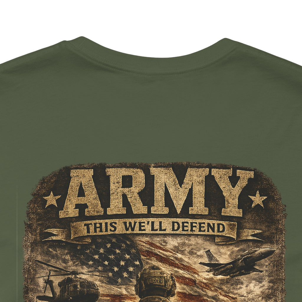 Army soldier silhouette Tee | Military dog tags design, US Army back print