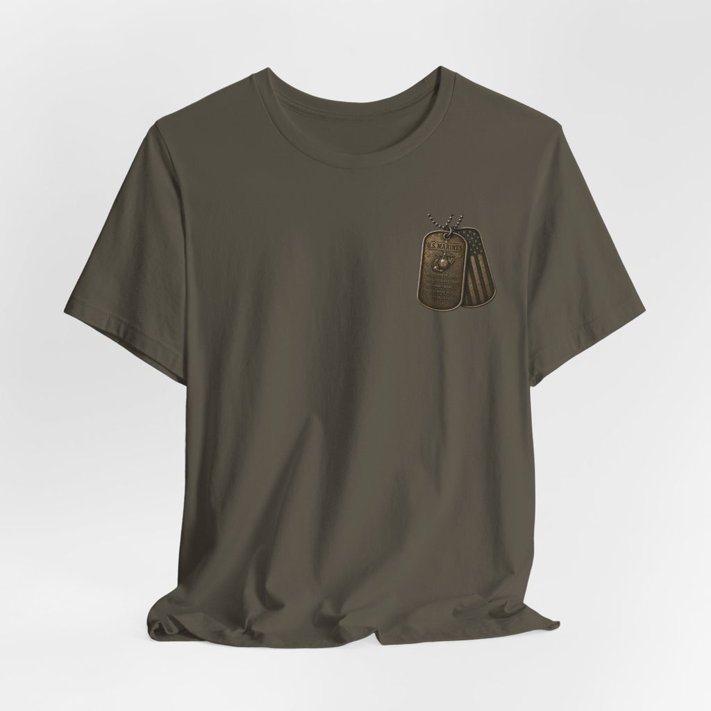 Marines Tribute Tee — Semper Fi Military Dog Tag Graphic T-Shirt
