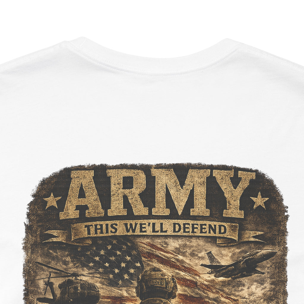 Army soldier silhouette Tee | Military dog tags design, US Army back print