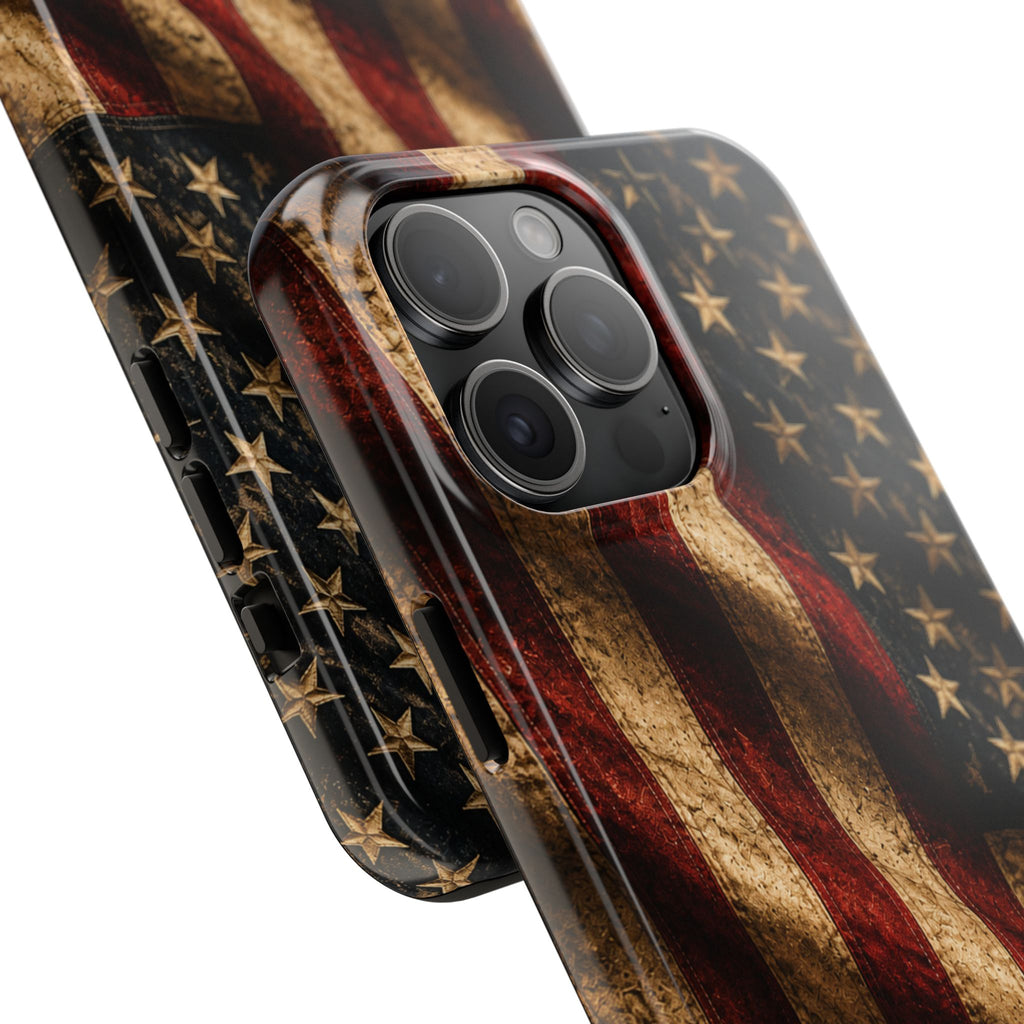 Distressed American Flag Tough Phone Case | Patriotic iPhone Cover