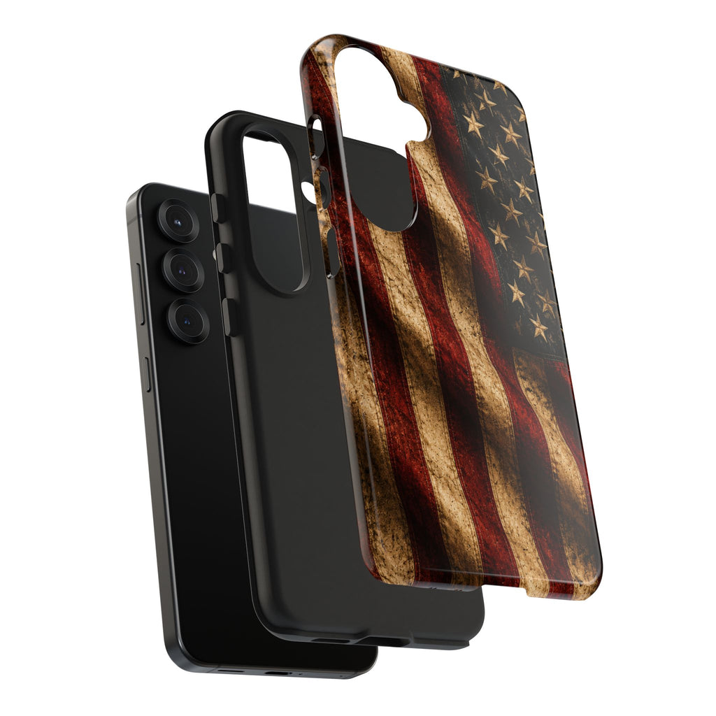 Distressed American Flag Tough Phone Case | Patriotic iPhone Cover