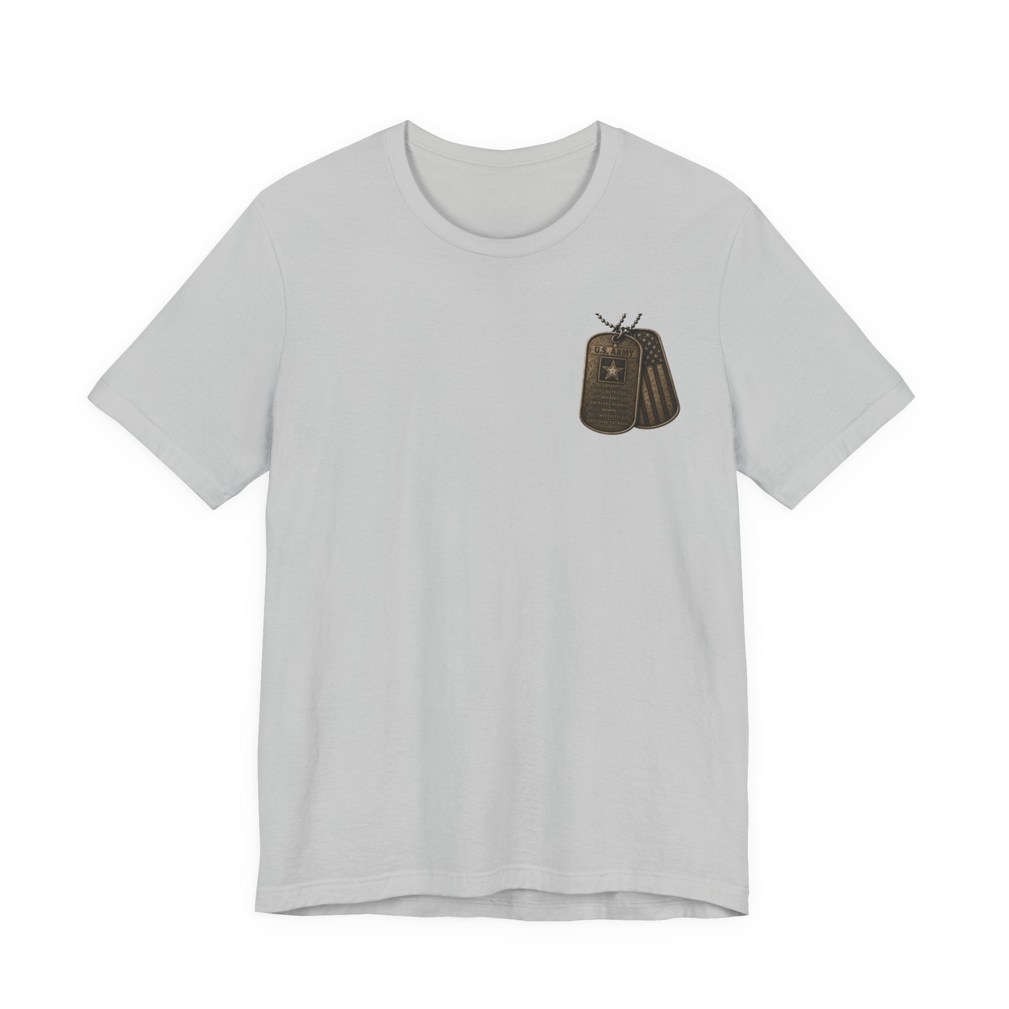 Army soldier silhouette Tee | Military dog tags design, US Army back print