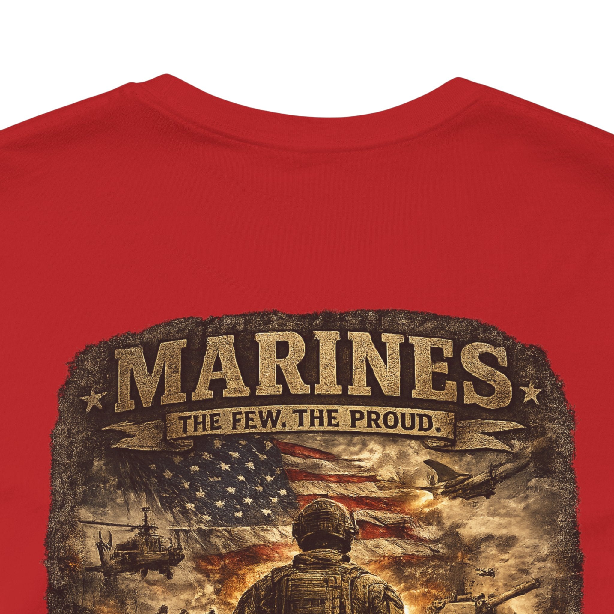 Marines Tribute Tee — Semper Fi Military Dog Tag Graphic T-Shirt