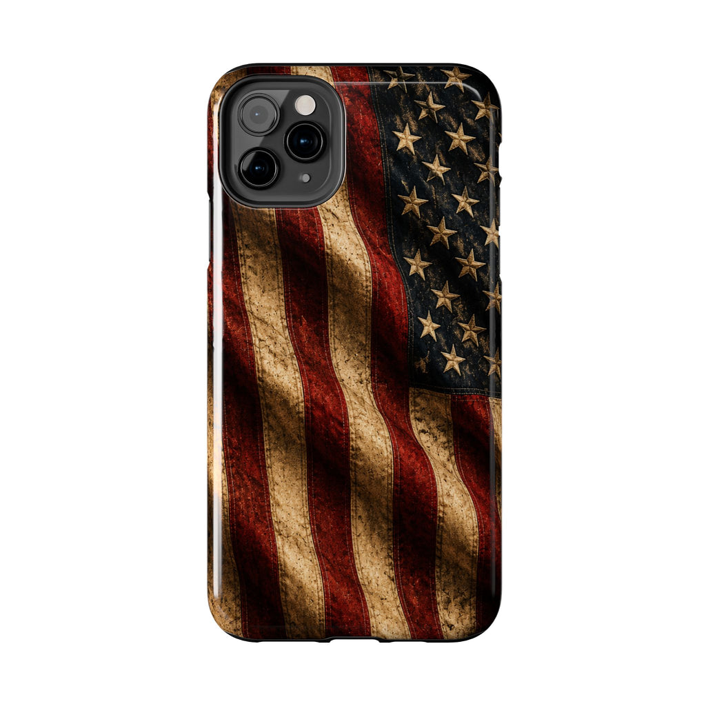 Distressed American Flag Tough Phone Case | Patriotic iPhone Cover