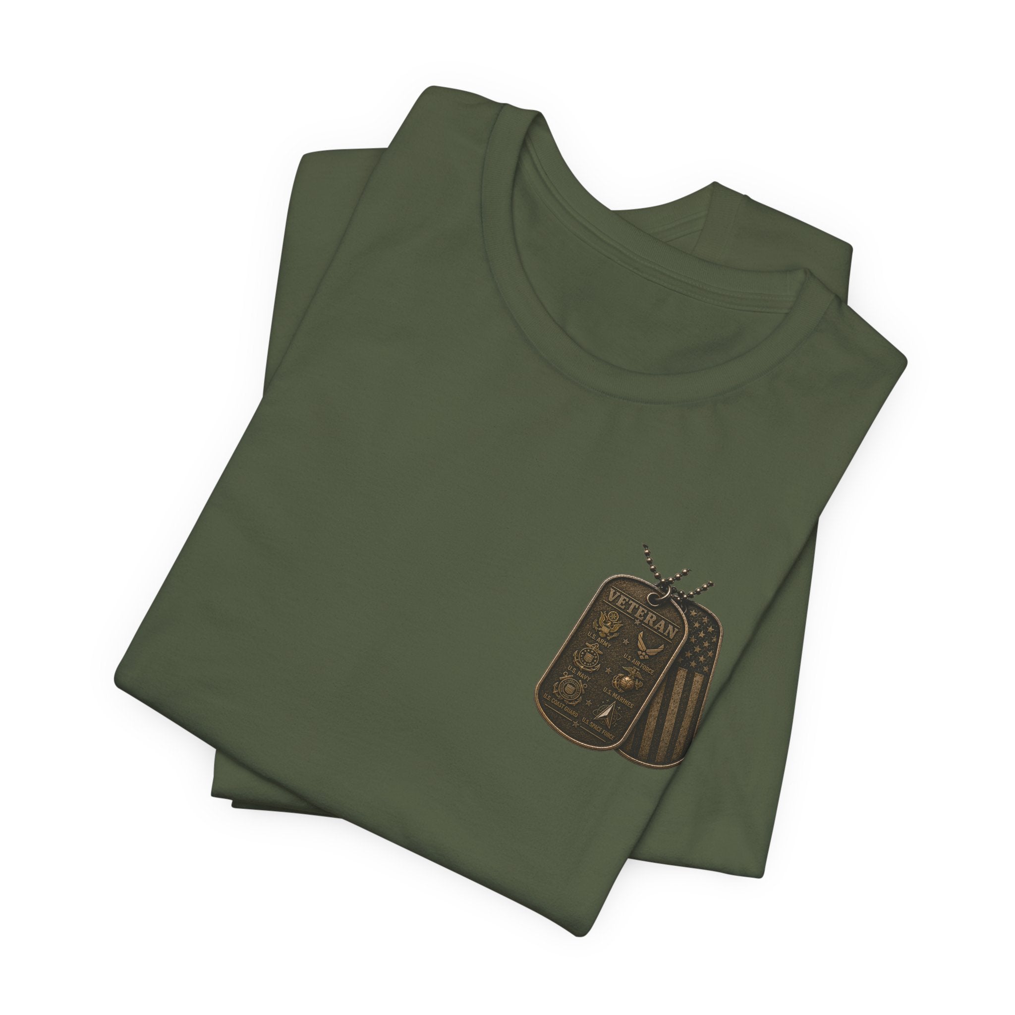 Veteran Dog Tags T-Shirt — 'I Am A Veteran' Patriotic Military Tribute Tee