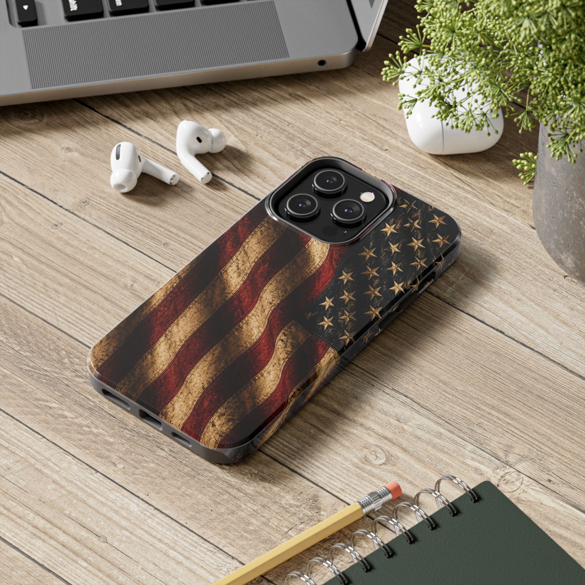 Distressed American Flag Tough Phone Case | Patriotic iPhone Cover